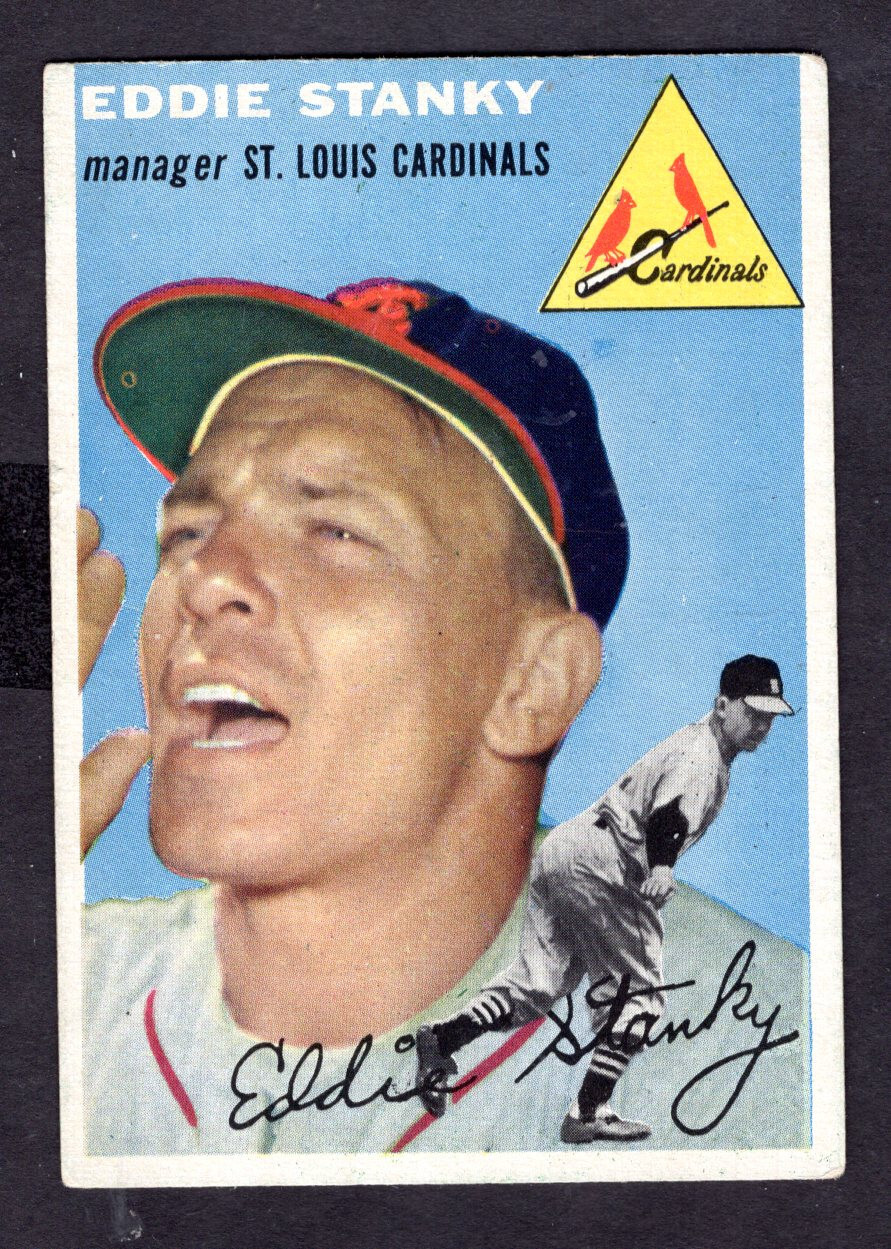 1954 TOPPS EDDIE STANKY CARD NO:38 CARD IN EX-MINT CONDITION
