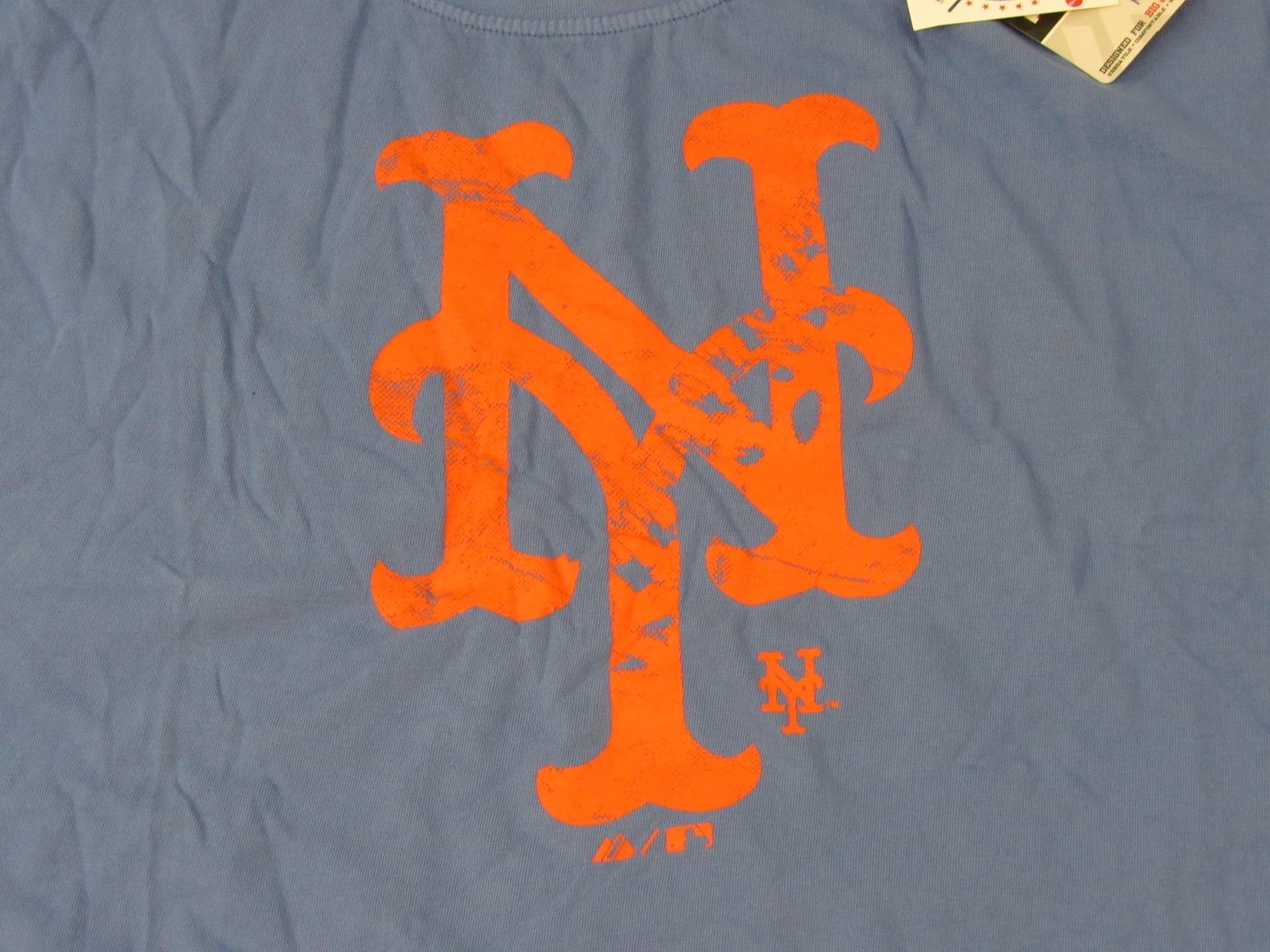 New York Mets Mens Big & Tall Sizes 3XL-4XL-5XL Majestic Distressed Blue Shirt