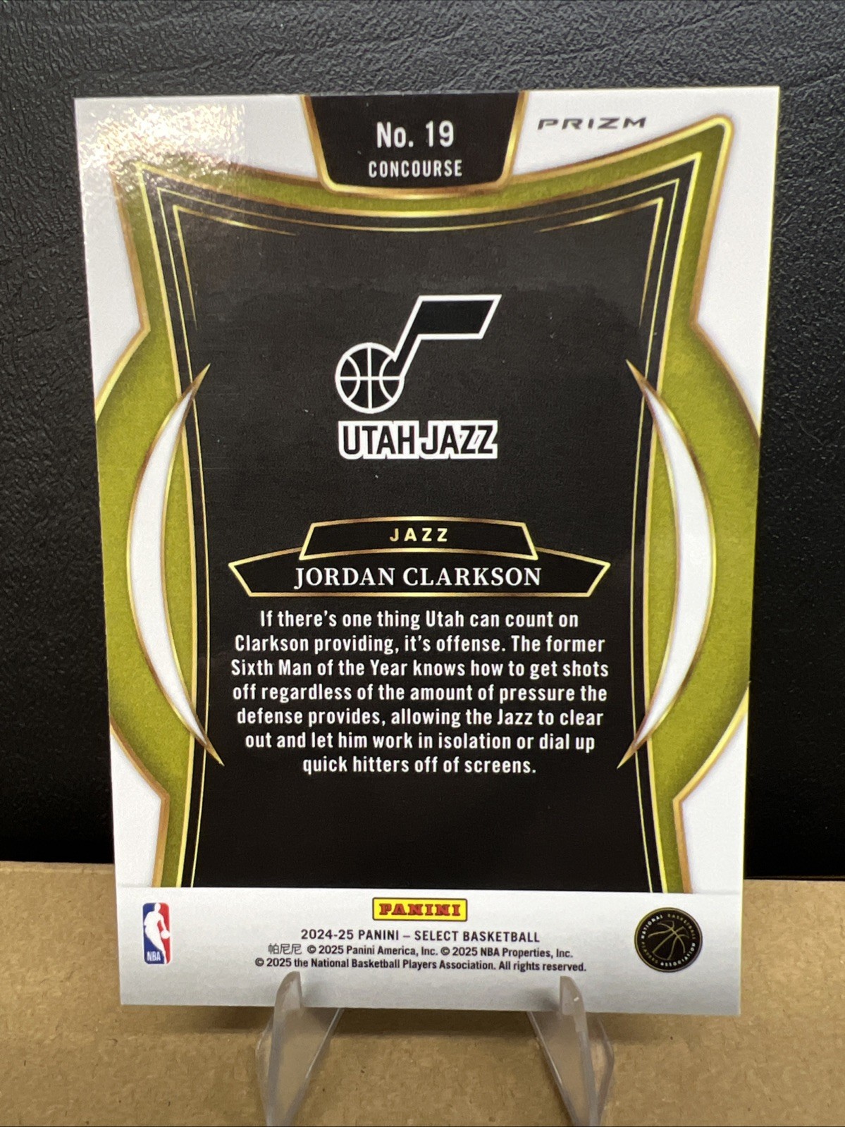 2024-25 Panini Select – Concourse Jordan Clarkson #19 Green Mojo Prizm