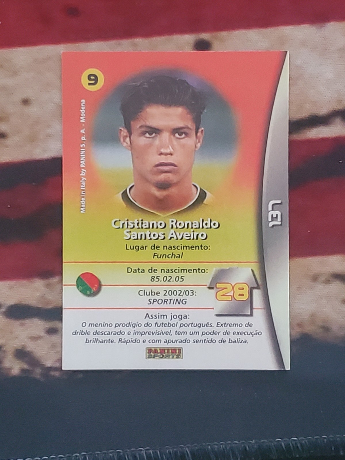 Panini 2002-03 Cristiano Ronaldo RC Sports Jovens Promessas #137 Fascmile
