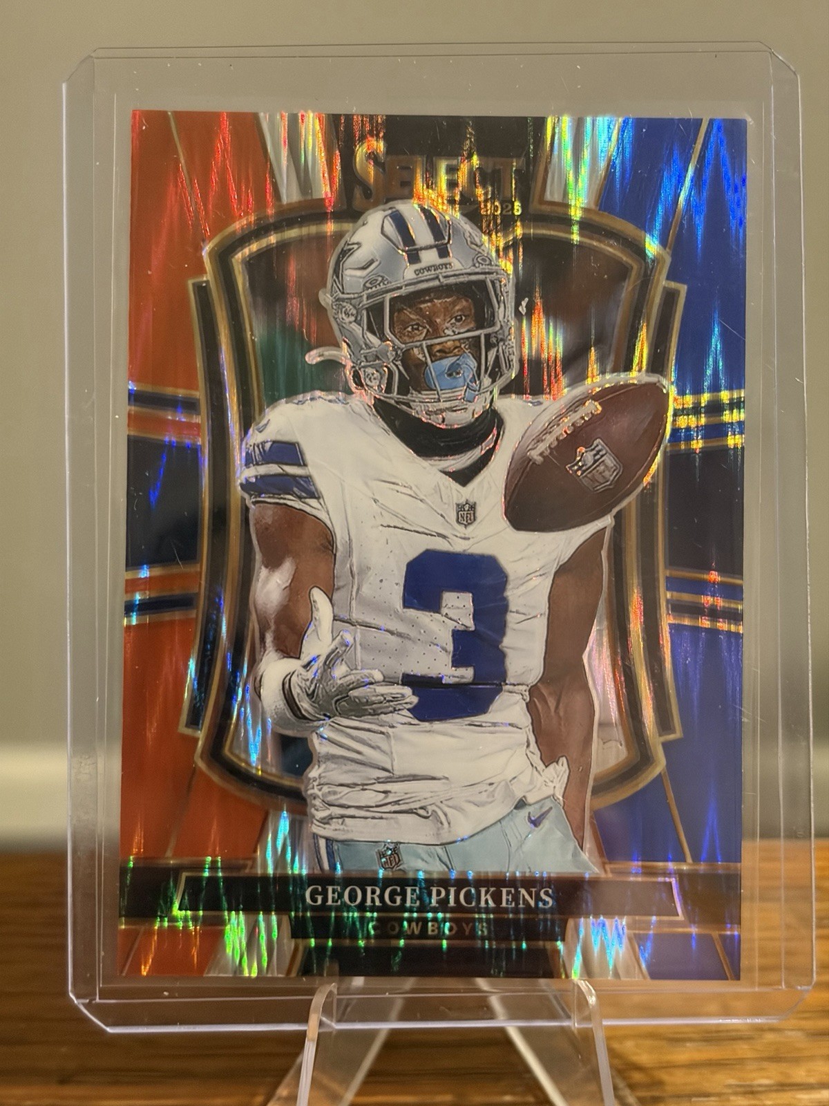 2025 Panini Select – Premier Level George Pickens #197 Red & Blue Shock Prizm