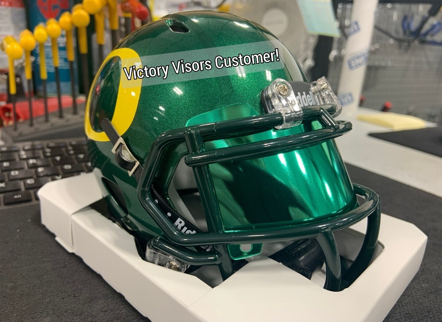 Chrome Mirror Mini Football Helmet Visors (*Flat Style*) FLEXIBLE & DURABLE