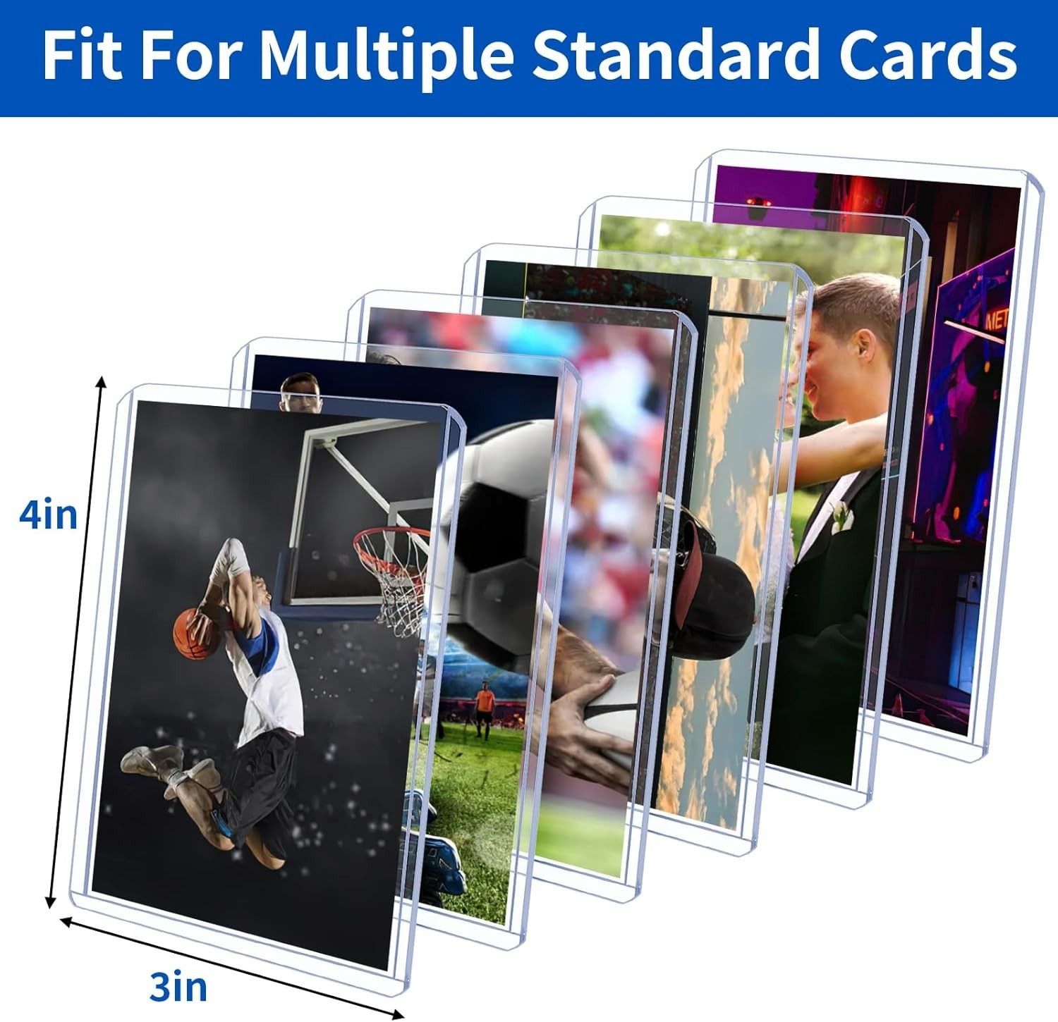 Trading Card Sleeves Hard Plastic Clear Case Holder Baseball Card Toploader