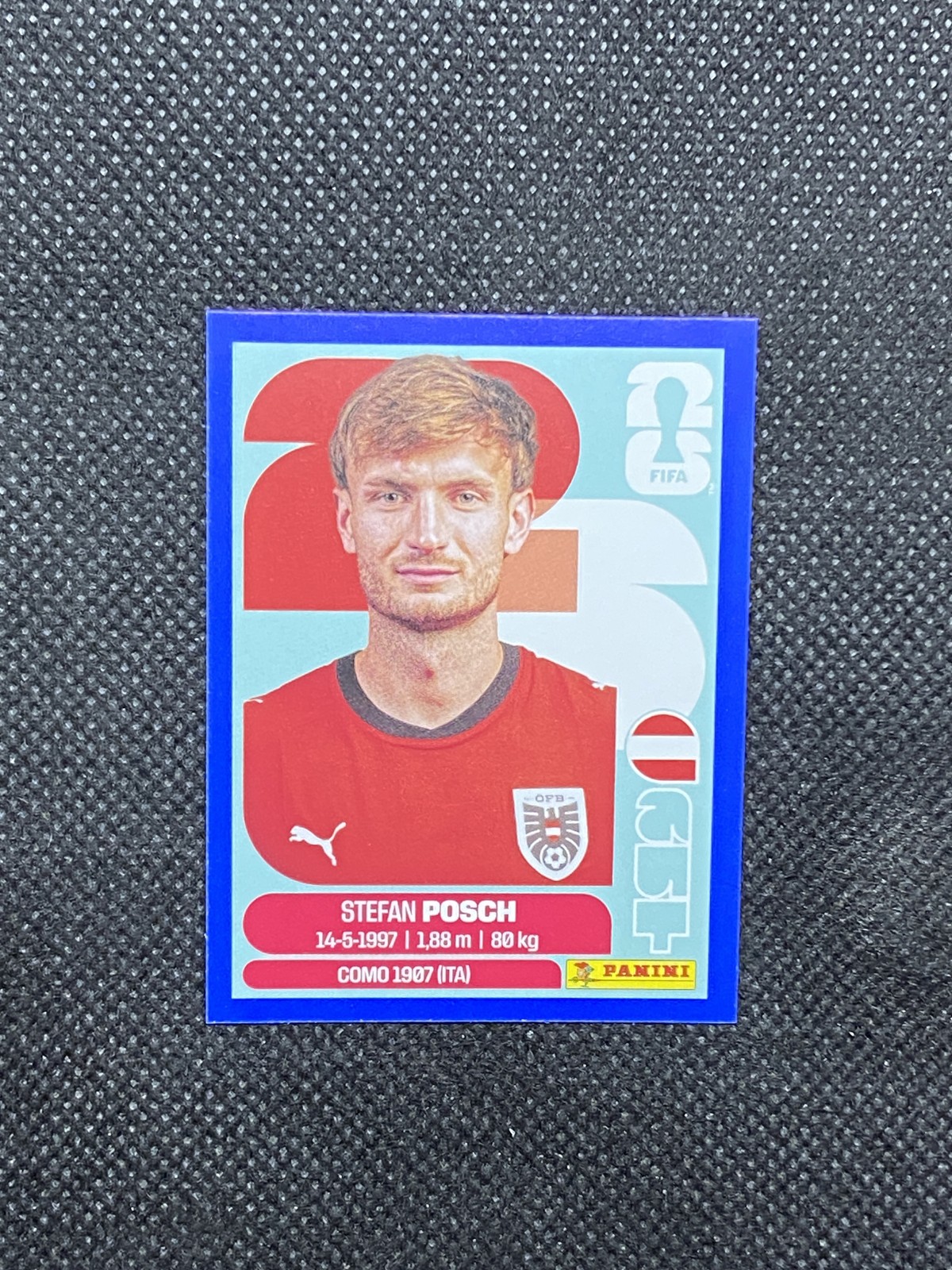2026 Panini FIFA World Cup Stickers Stefan Posch AUT Austria Blue #AUT7