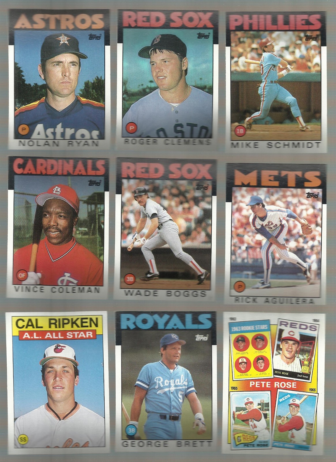 AWESOME lot of 500+ 1986 TOPPS baseball cards with STARS and HALL of FAMERS!