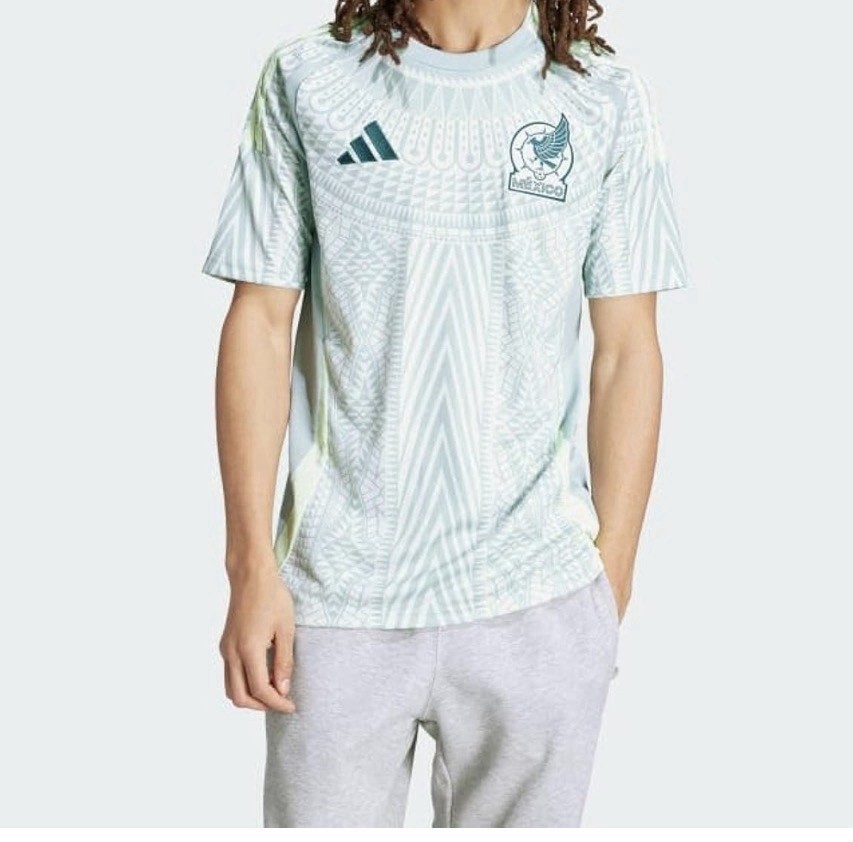 Adidas Men’s Mexico Jersey Linen Green Away Short Sleeve Size S IP6384 195