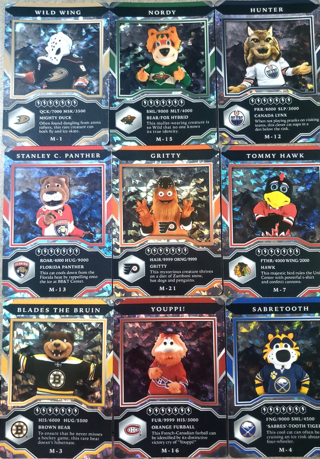 2021-22 Upper Deck MVP Mascot Cards You Pick the Card Cracked Ice Sparkle GRITTY