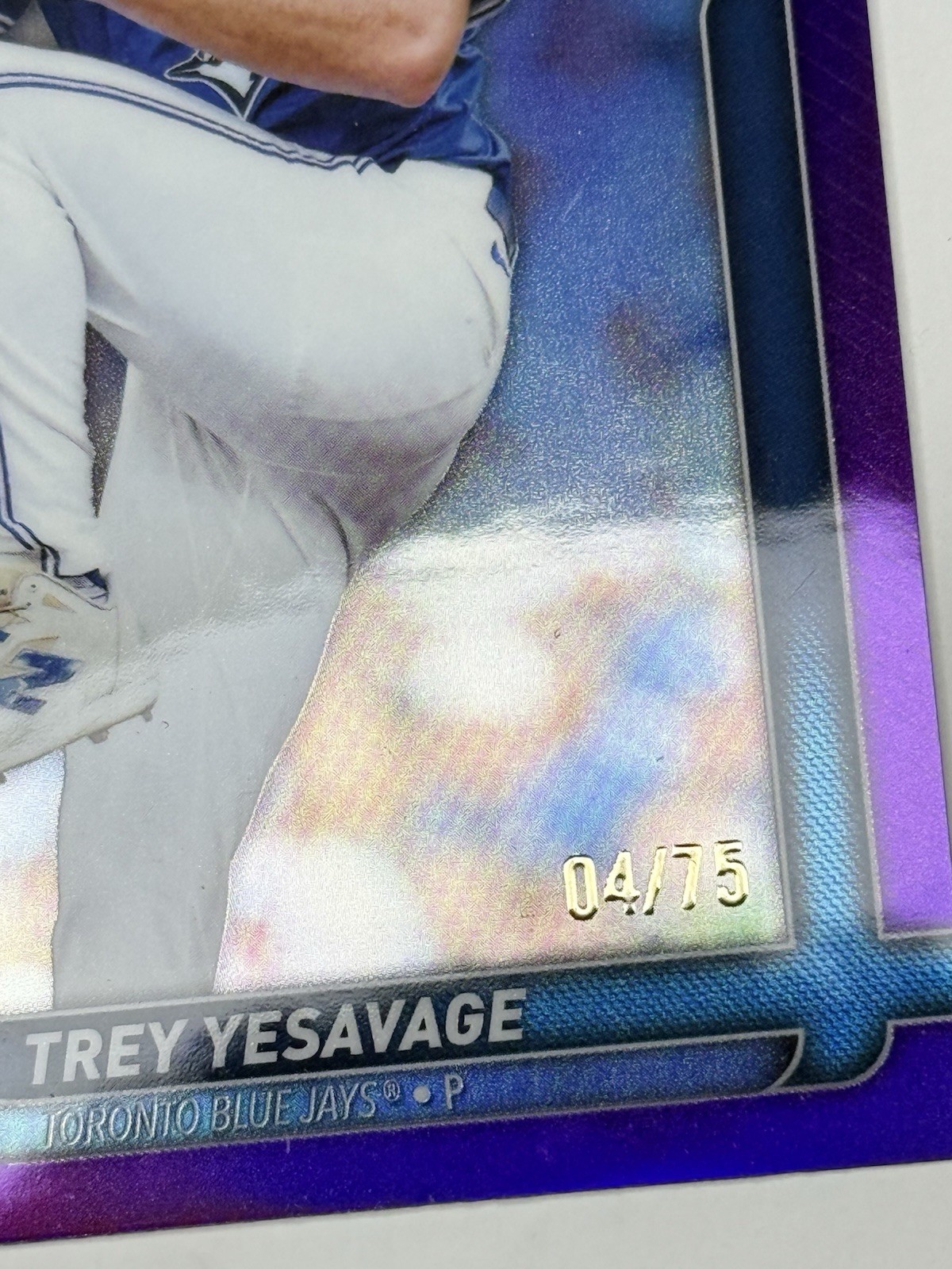 2026 Topps Chrome Flagship Collection Trey Yesavage Purple Refractor RC 04/75 SP