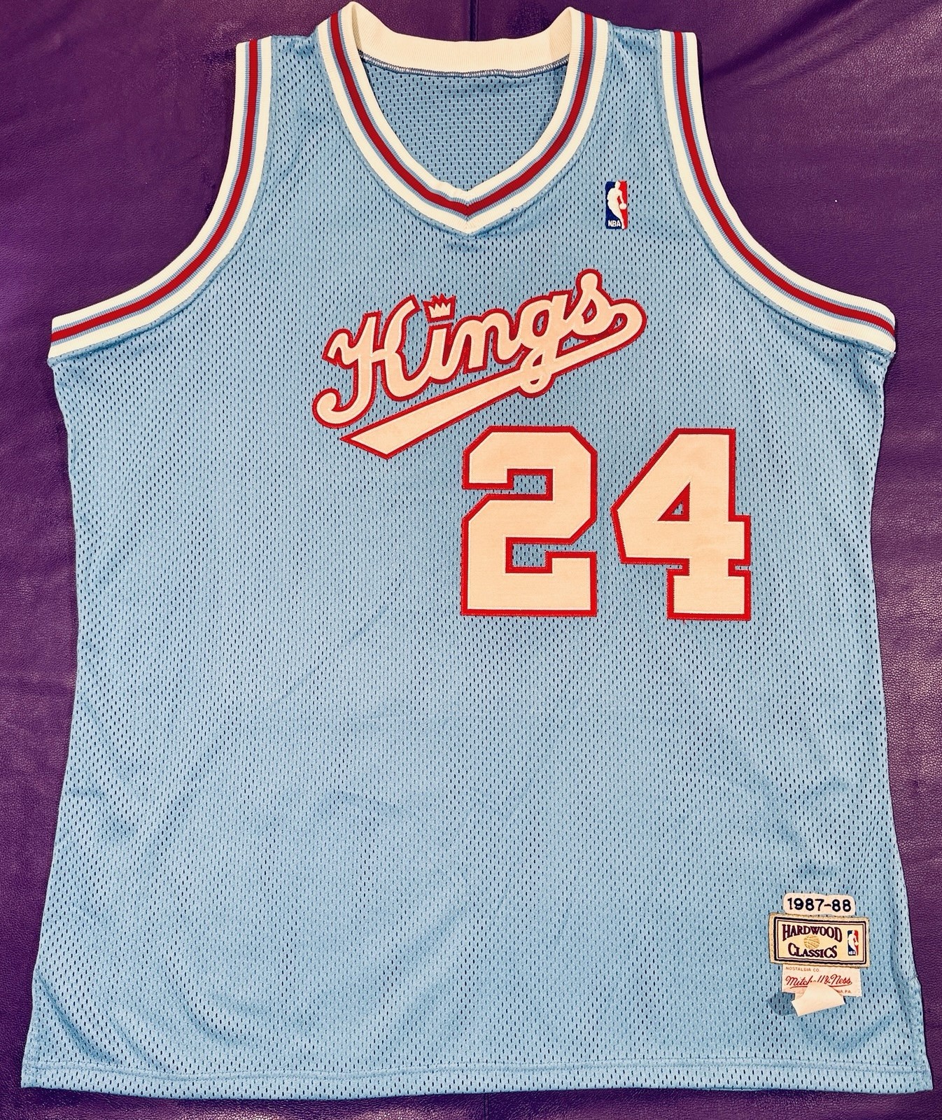 Authentic Reggie Theus #24 Mitchell & Ness 1987-1988 Sacramento Kings Jersey 52