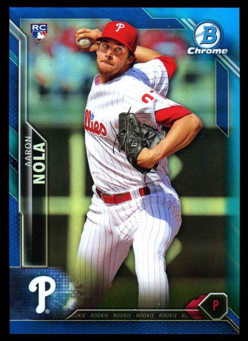 2016 Bowman Chrome Blue Refractor #30 Aaron Nola /150 Rookie RC