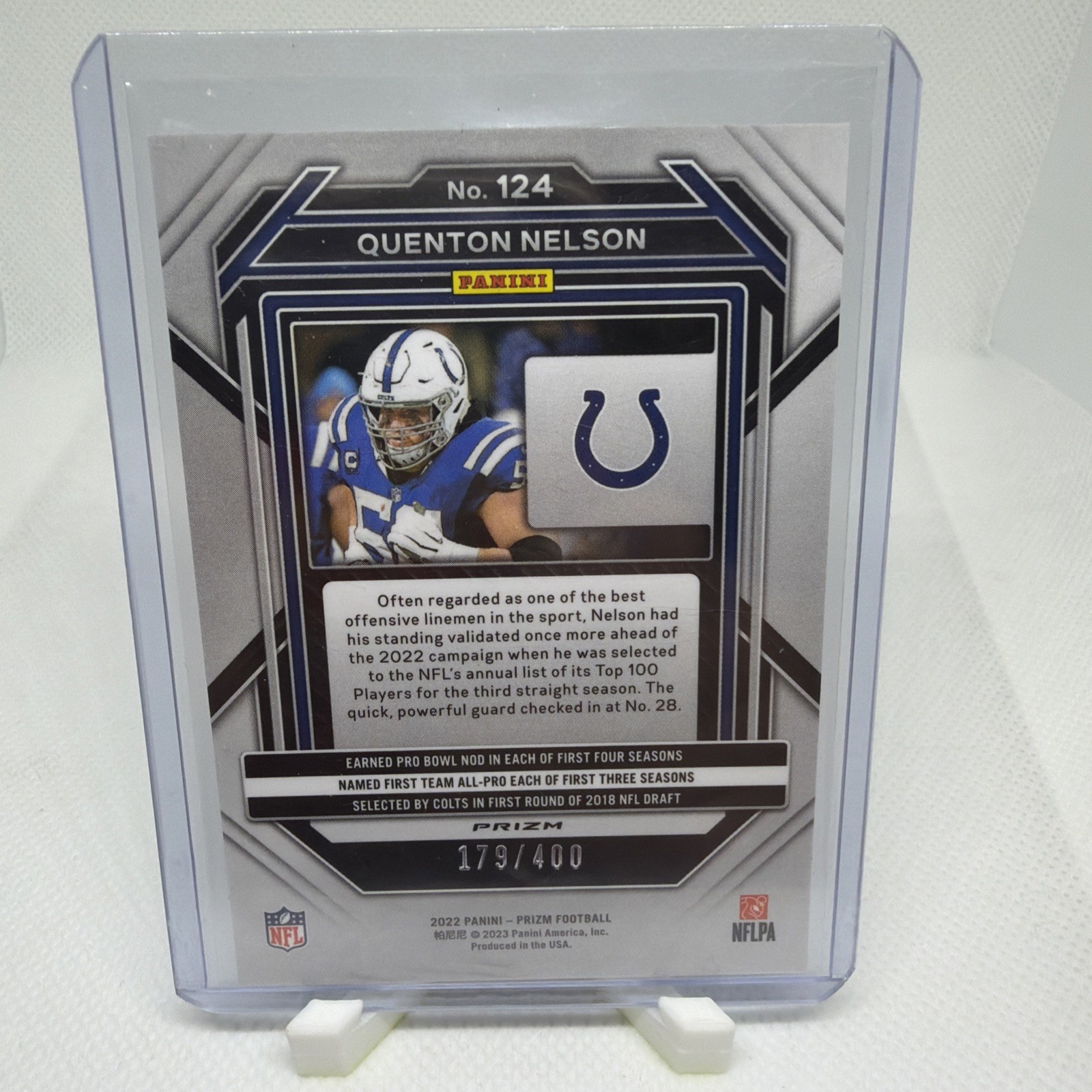2022 Panini Prizm Quenton Nelson Pandora Prizm 179/400 #124 Indianapolis Colts