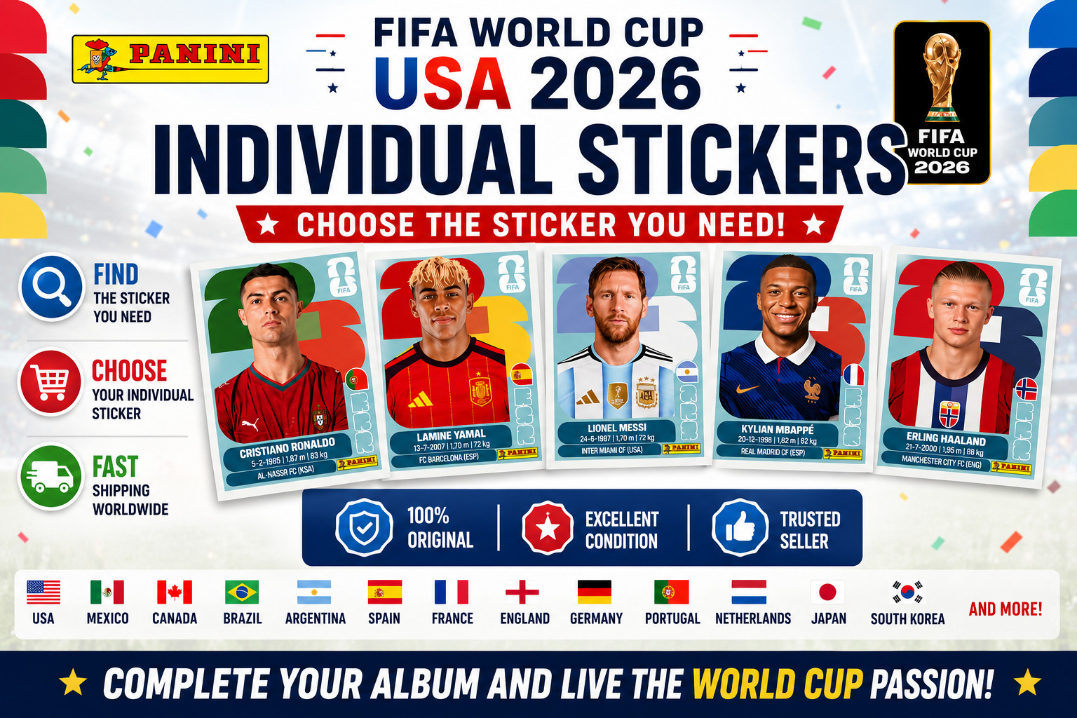 2026 Panini FIFA World Cup Stickers USA Edition #BEL – #NOR – Pick Your Stickers