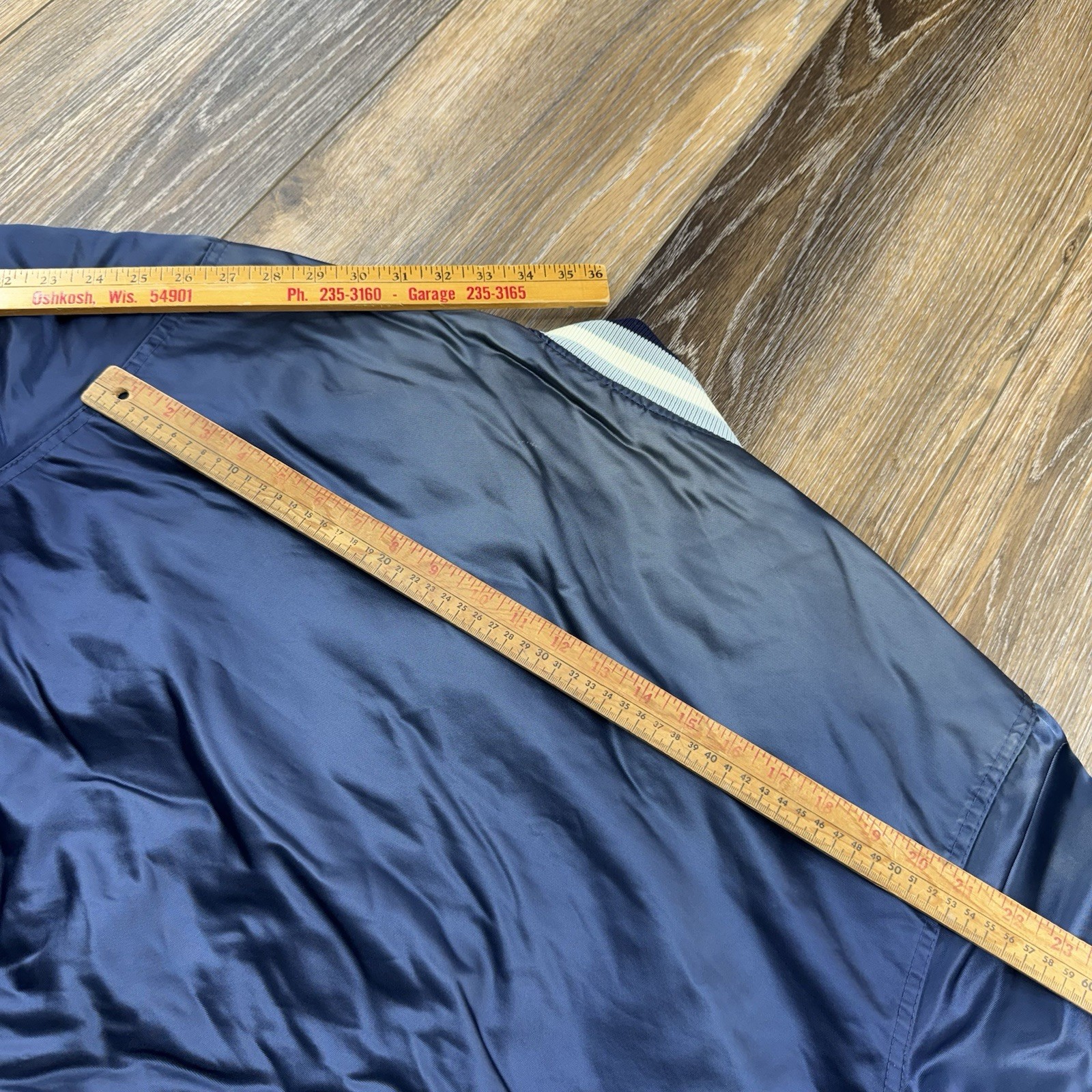 Vintage Georgetown Hoyas Satin Bomber Jacket Mens XL Blue Starter USA 90s Coat