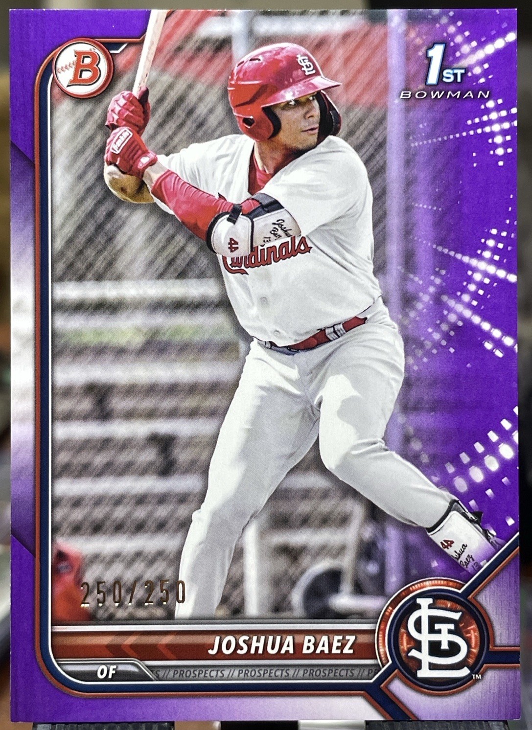 2022 Bowman Joshua Baez 1st Purple /250 Cardinals #BP-112 🔥