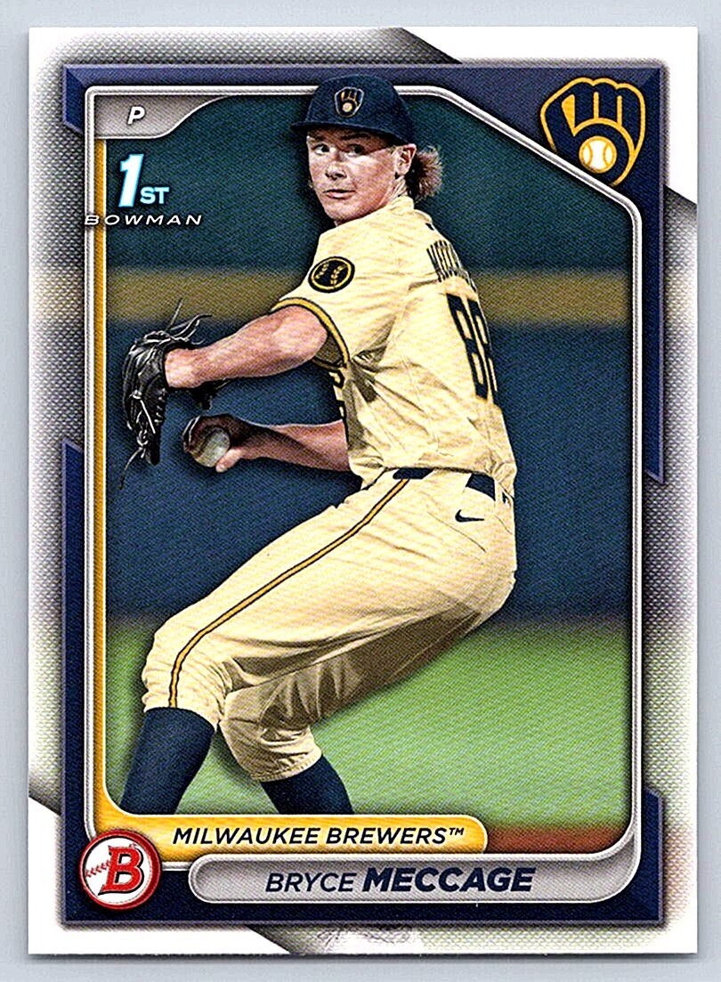 BRYCE MECCAGE BREWERS RC 1st card 2024 BOWMAN DRAFT #BD-94