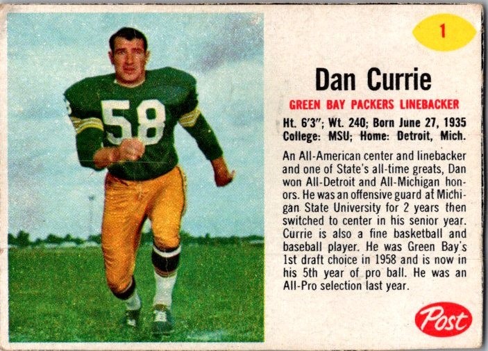 1962 Post Football Complete Your Set – Pick Your Card- 180 Available w/ SP stars