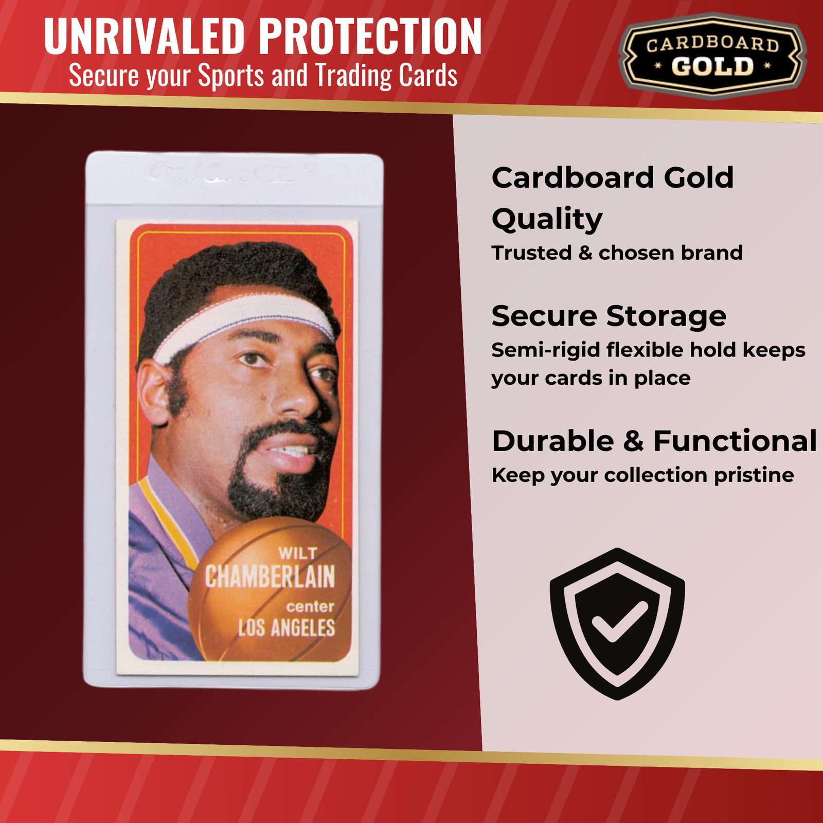 Cardboard Gold Card Saver 3 Tall Card Sleeves – 50ct Pack – Semi Rigid Card