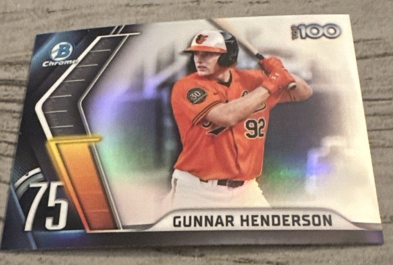2022 Bowman Chrome Gunnar Henderson Top 100 PROSPECT #BTP-75 Orioles SHARP NM