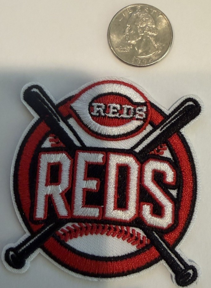 Cincinnati Reds Embroidered iron on patch. 3.25”x 3.25” Beautiful.