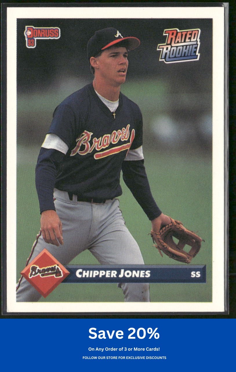 Chipper Jones 1993 Donruss #721 Rated Rookie Atlanta Braves I72