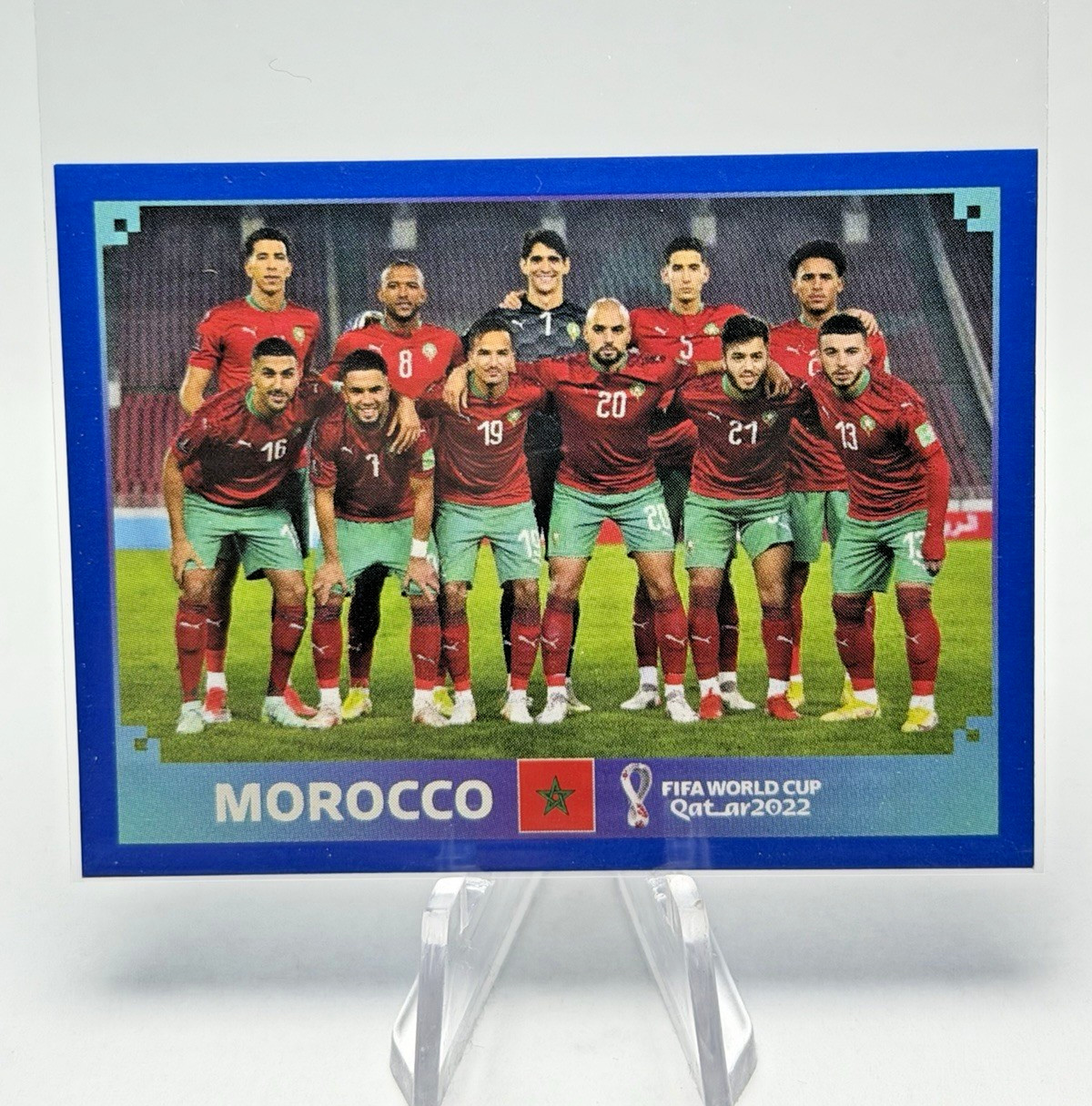 2022 Panini FIFA World Cup Sticker Blue Parallel Morocco Team #MAR1 NM/M