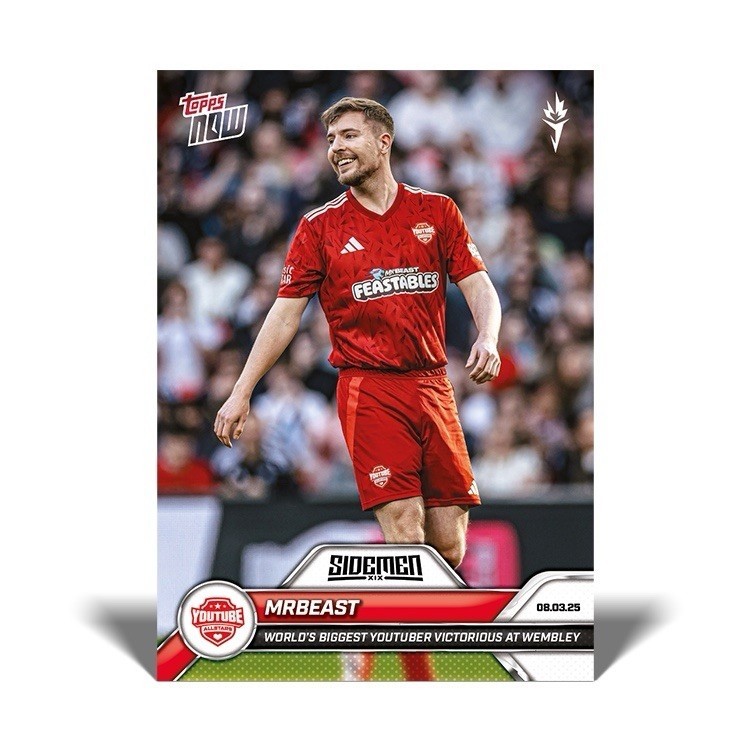 MrBeast Mr Beast Jimmy 2025 Sidemen Charity Match Topps NOW Card 7 – QTY