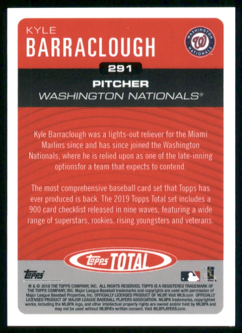 2019 Topps Total #291 Kyle Barraclough