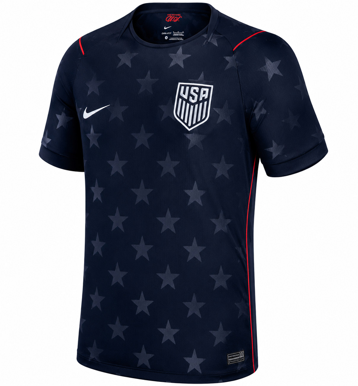 USA Soccer Jersey Navy Blue Stars Design Football Fan Shirt Lightweight Performa