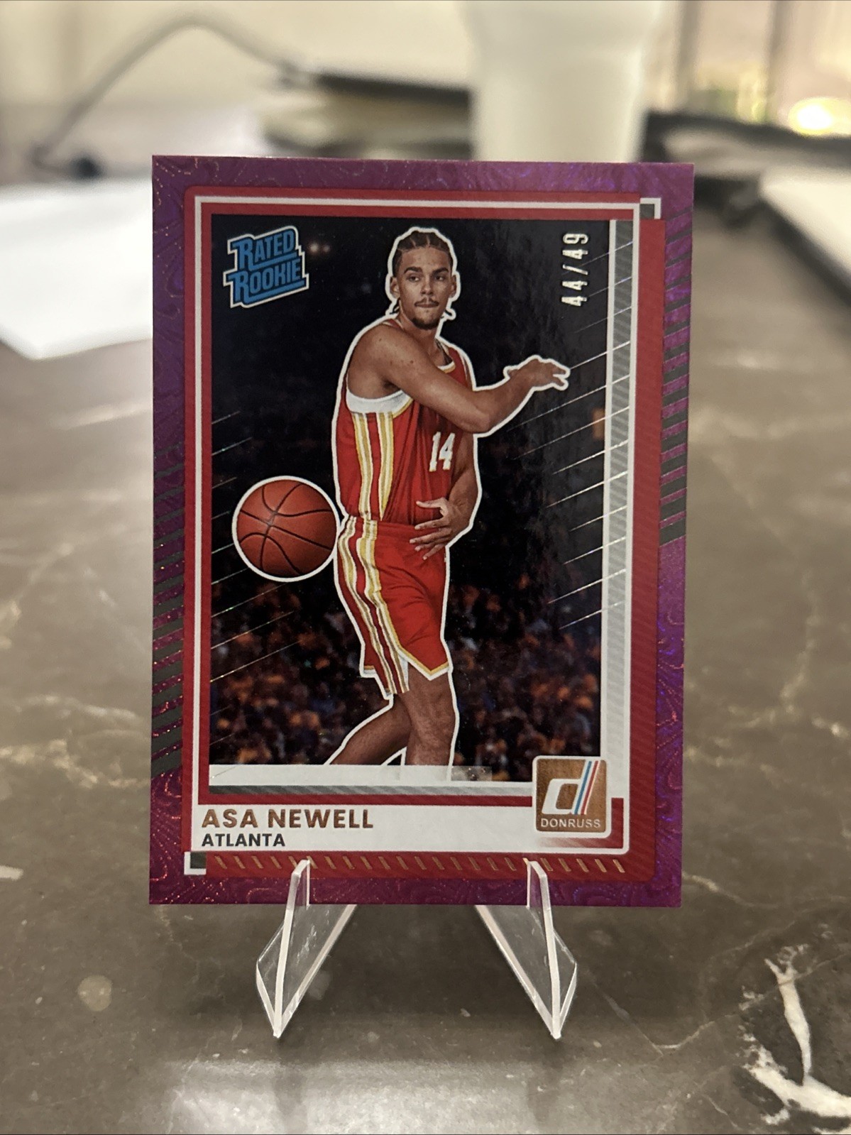 2025-2026 Panini Donruss Rated Rookie Asa Newell Purple Wave /49