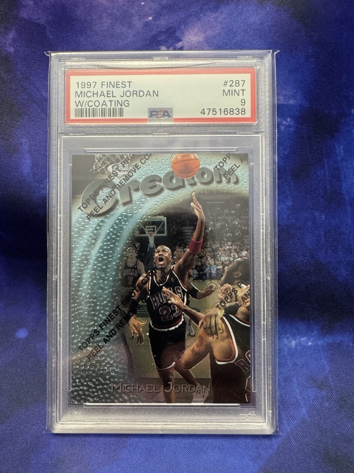 1997-98 Finest Michael Jordan #287 With Coating PSA 9 MINT Silver Creators