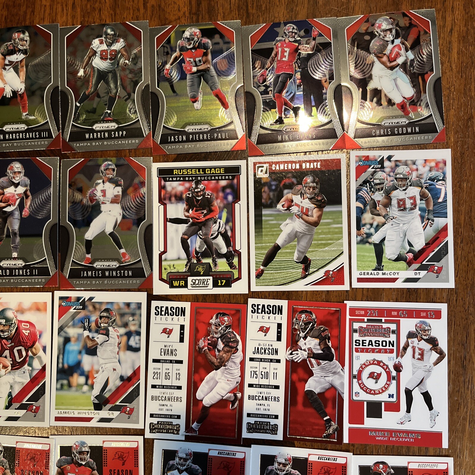 Tampa Bay Buccaneers Lot Of Cards Tom Brady, Chris Godwin, Mike Evans Option #1