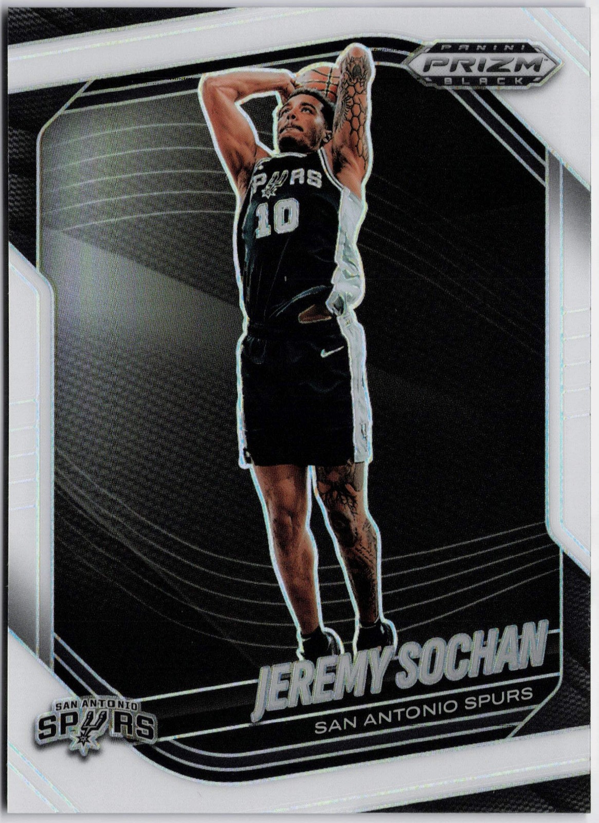 2024-25 Panini Prizm Black #62 Jeremy Sochan White #/175 Color Match