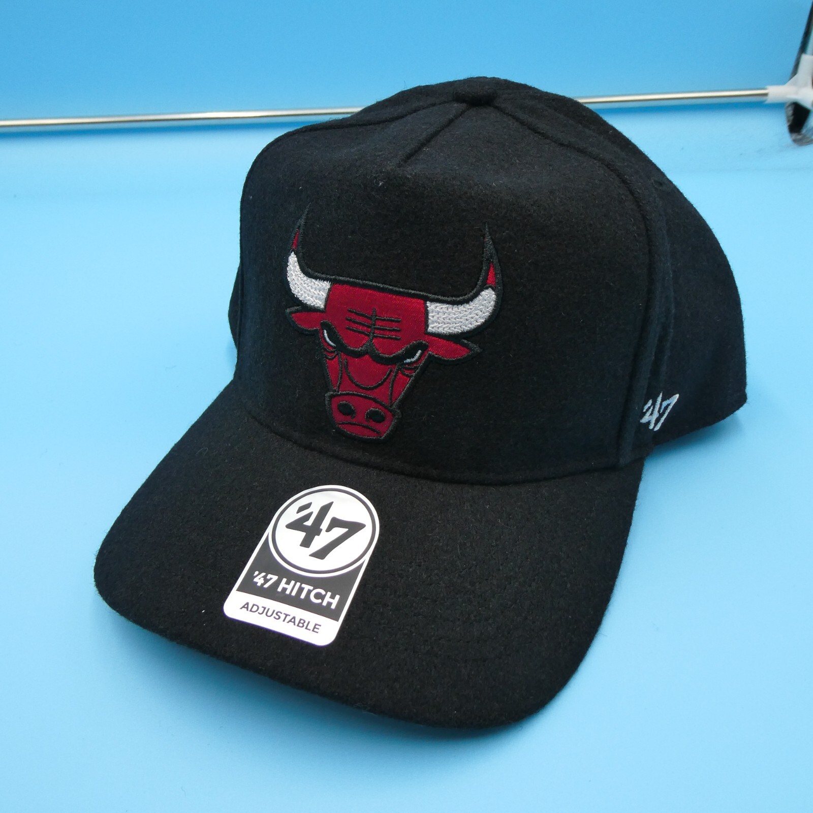 Chicago Bulls Hat Mens Snapback Black Wool Blend ’47 Brand Streetwear NBA New