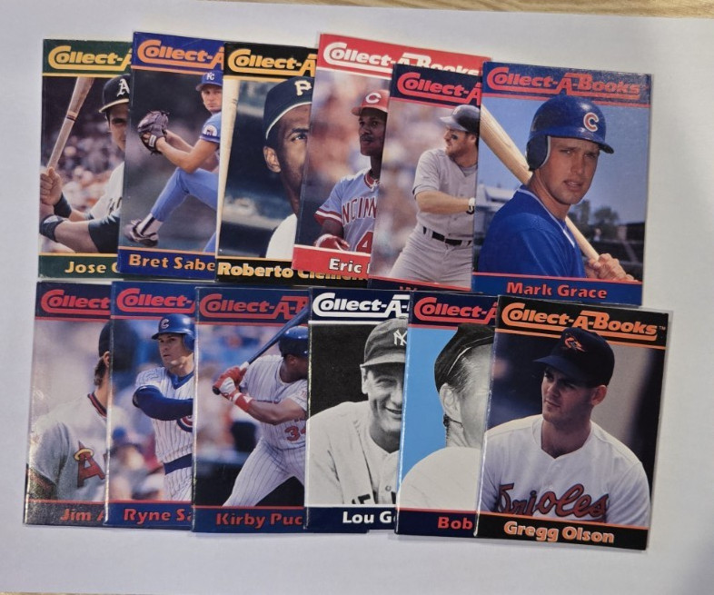 1990 Collect-A-Books MLB Baseball Card Books Lot of 12 Different Cards/Books
