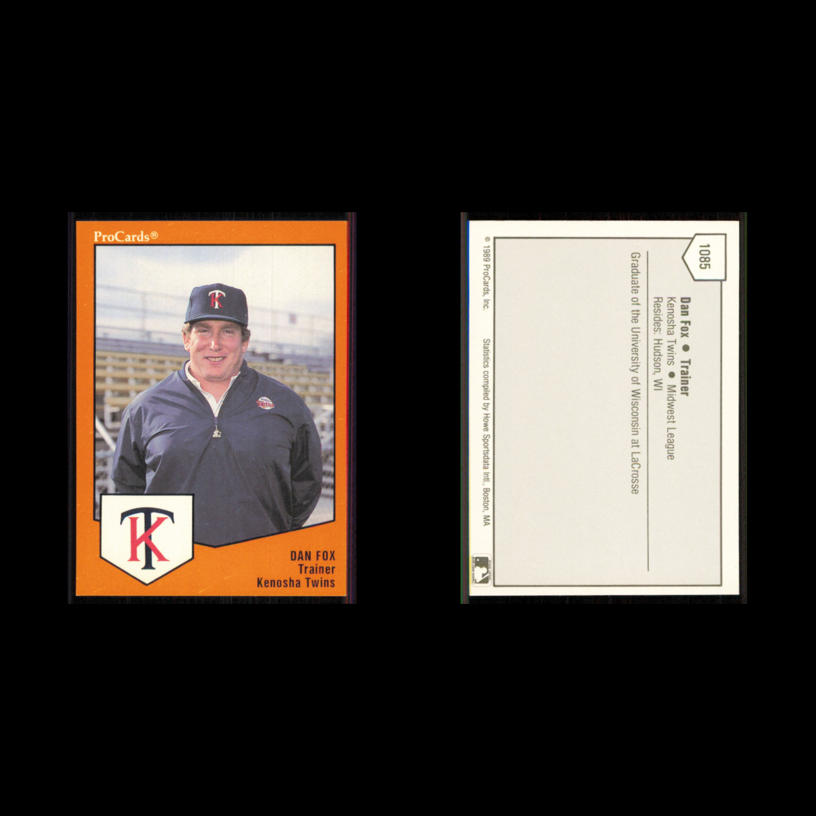 Dan Fox #1085 1989 ProCards Minor League Team Sets Kenosha Twins Baseball Card
