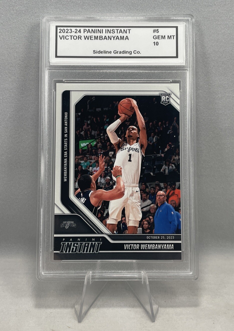 Victor Wembanyama Debut Rookie Graded Gem Mint 10 2023 Panini Instant 1st Bucket
