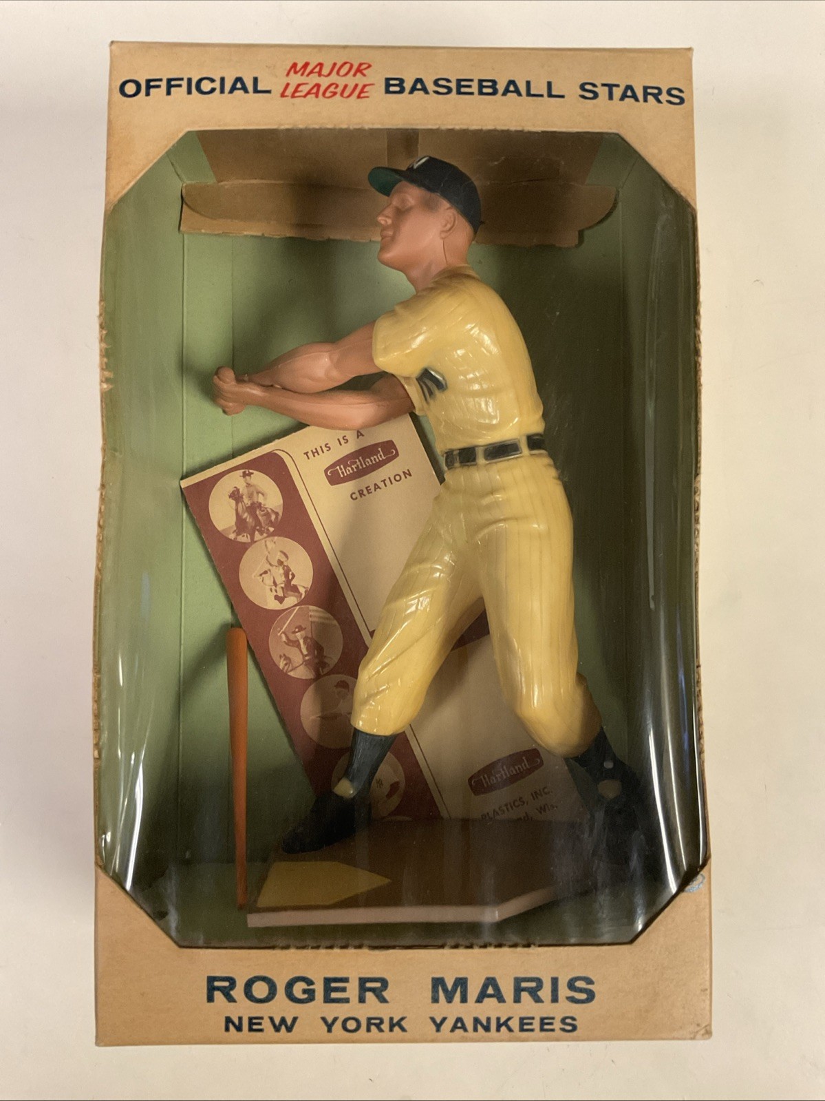 1958-62 Roger Maris #9 Hartland Yankees Baseball Figure W/Original Bat & Box