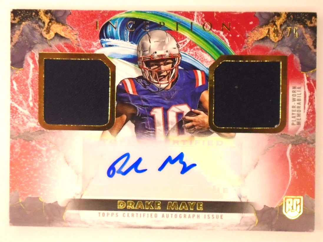 DRAKE MAYE 2024 Topps Inception Franchise Foundation Relic Auto /75 RPA PATRIOTS