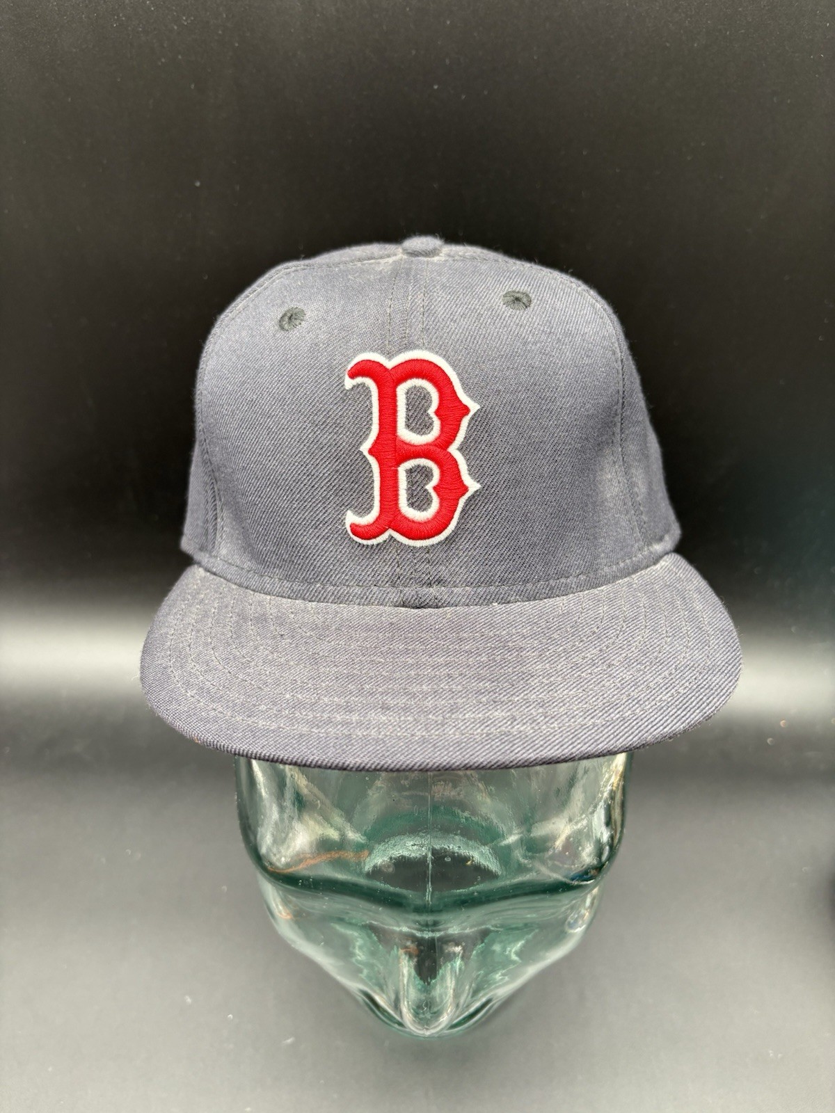 Boston Red Sox Gray/Blue Denim Snapback Hat Red B Logo MLB New Era Vtg