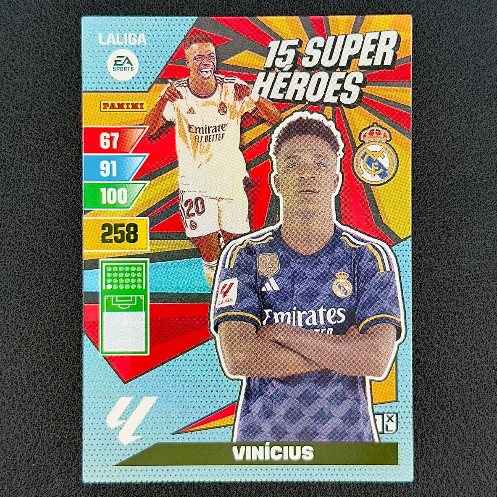 VINI JR EDICIÓN LIMITADA HEROES🥇⚽ 2023-24 PANINI ADRENALYN LA LIGA CARD UNICA