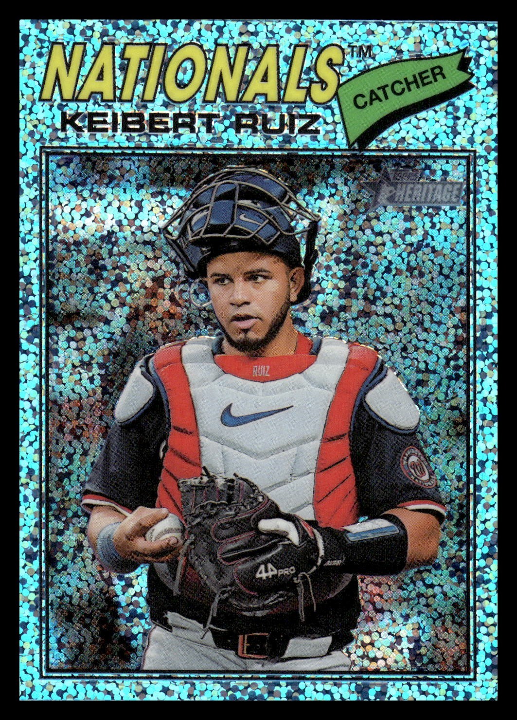 2026 Topps Heritage Blue Sparkle 201 Keibert Ruiz, Washington Nationals SP
