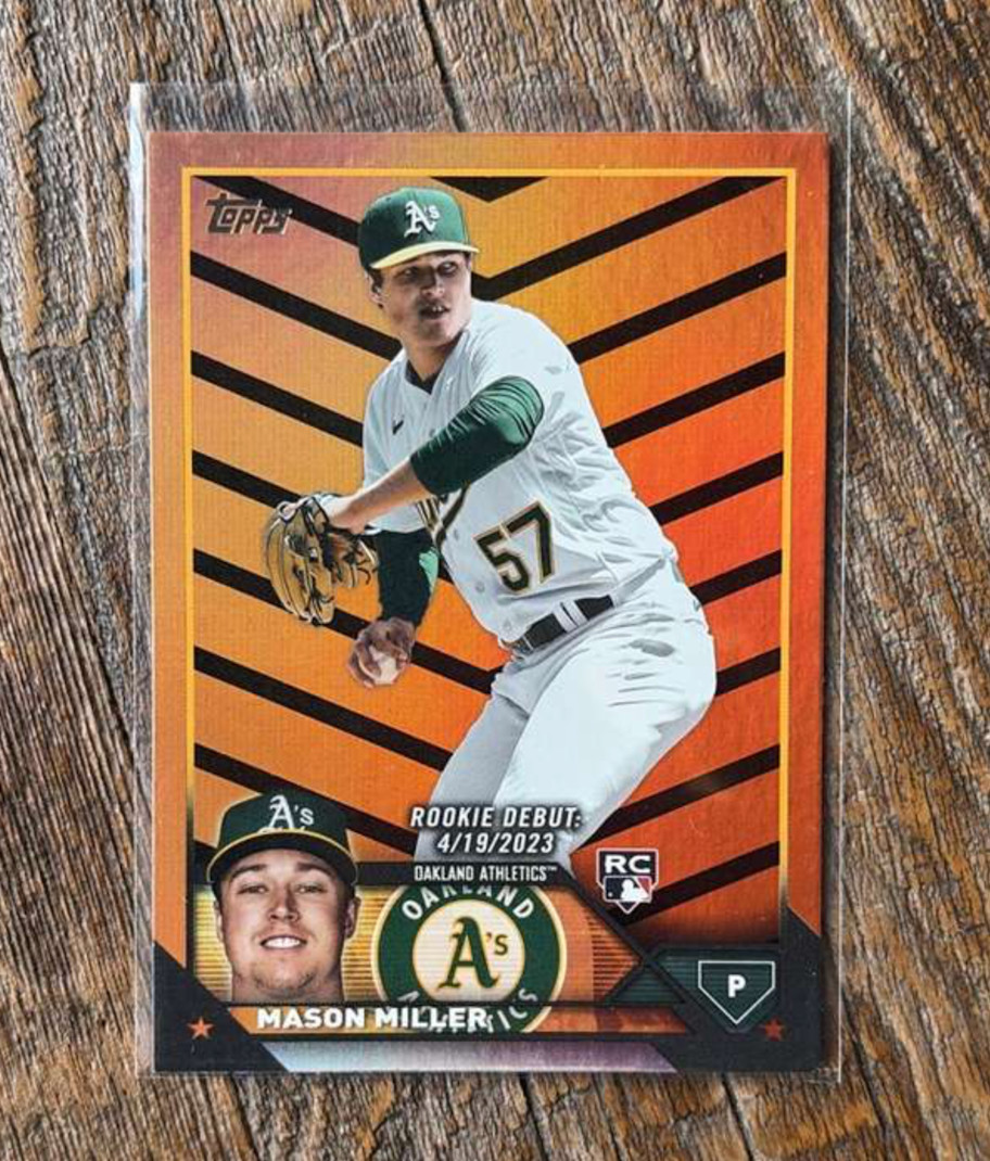 2023 Topps Update #US210 Mason Miller Orange and Black Foil ROOKIE A’s