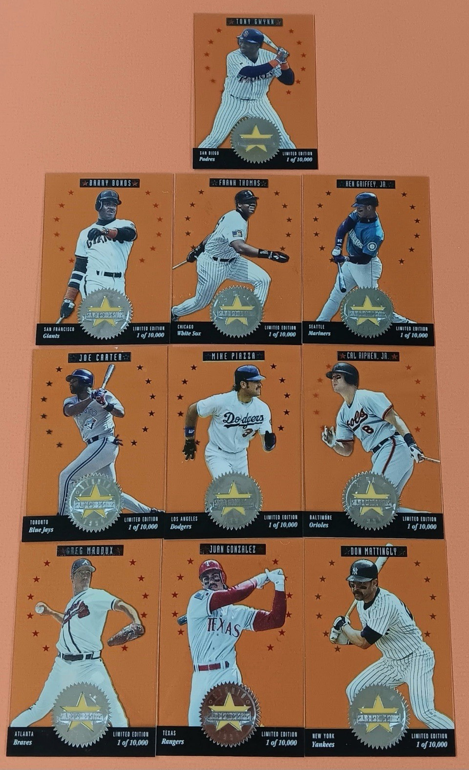 1994 Studio Silver Series Stars Complete Set /10000 Griffey Thomas Bonds Ripken