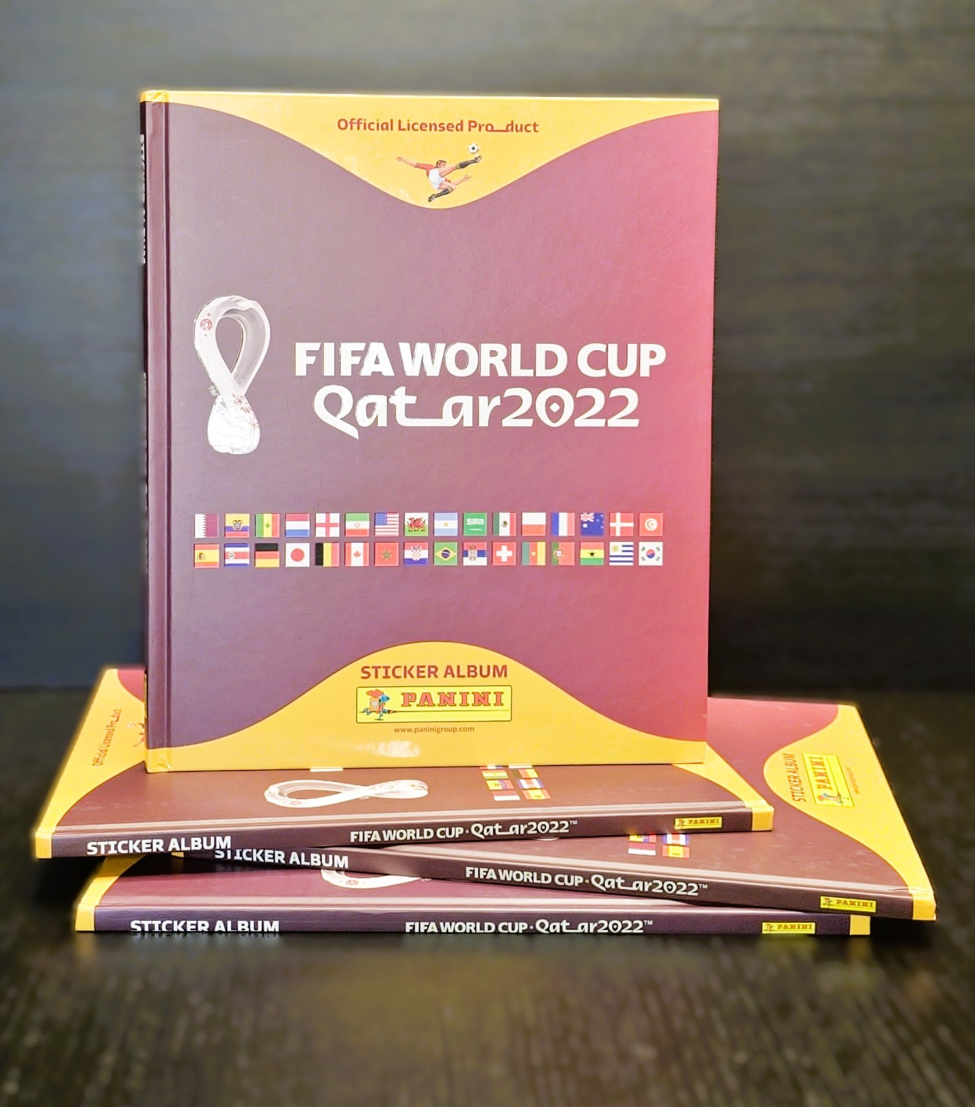 LOT of 1 Russia 2018 + 1 Qatar 2022 Album Hard Cover Panini FIFA World Cup Messi