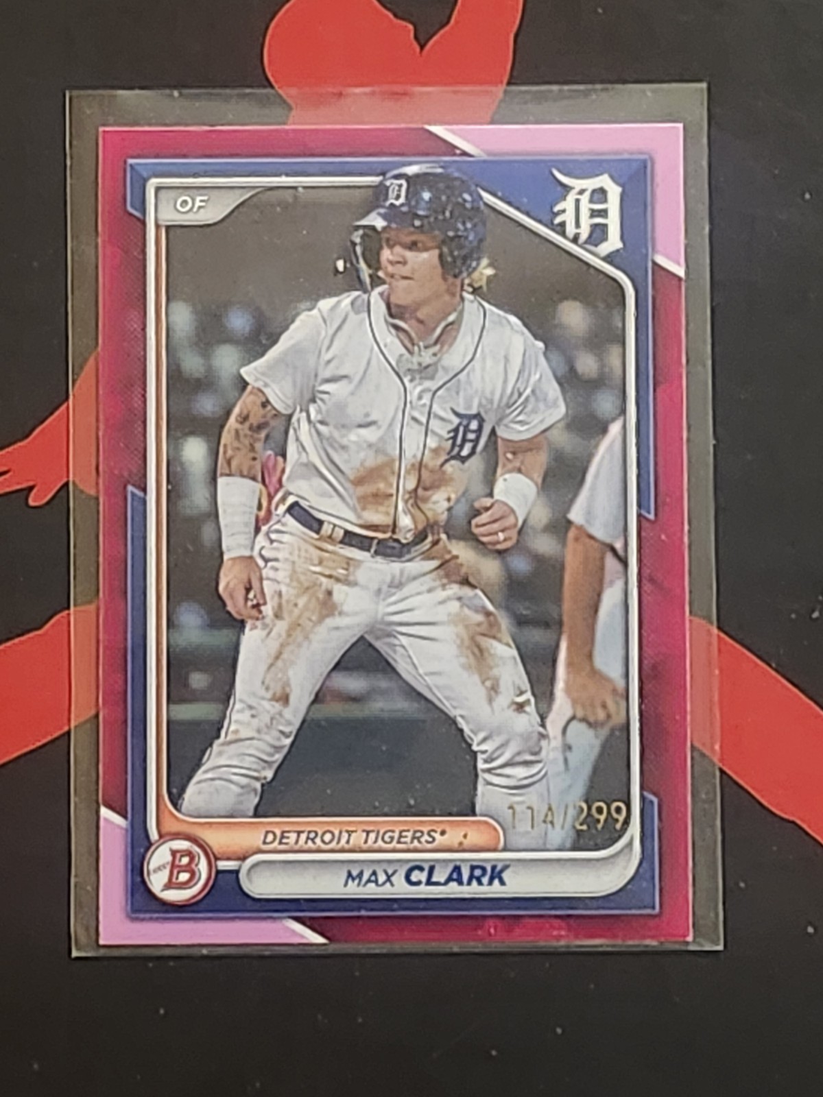 2024 Bowman – Prospects Max Clark #BP-74 Fuchsia Border /299 (RC)