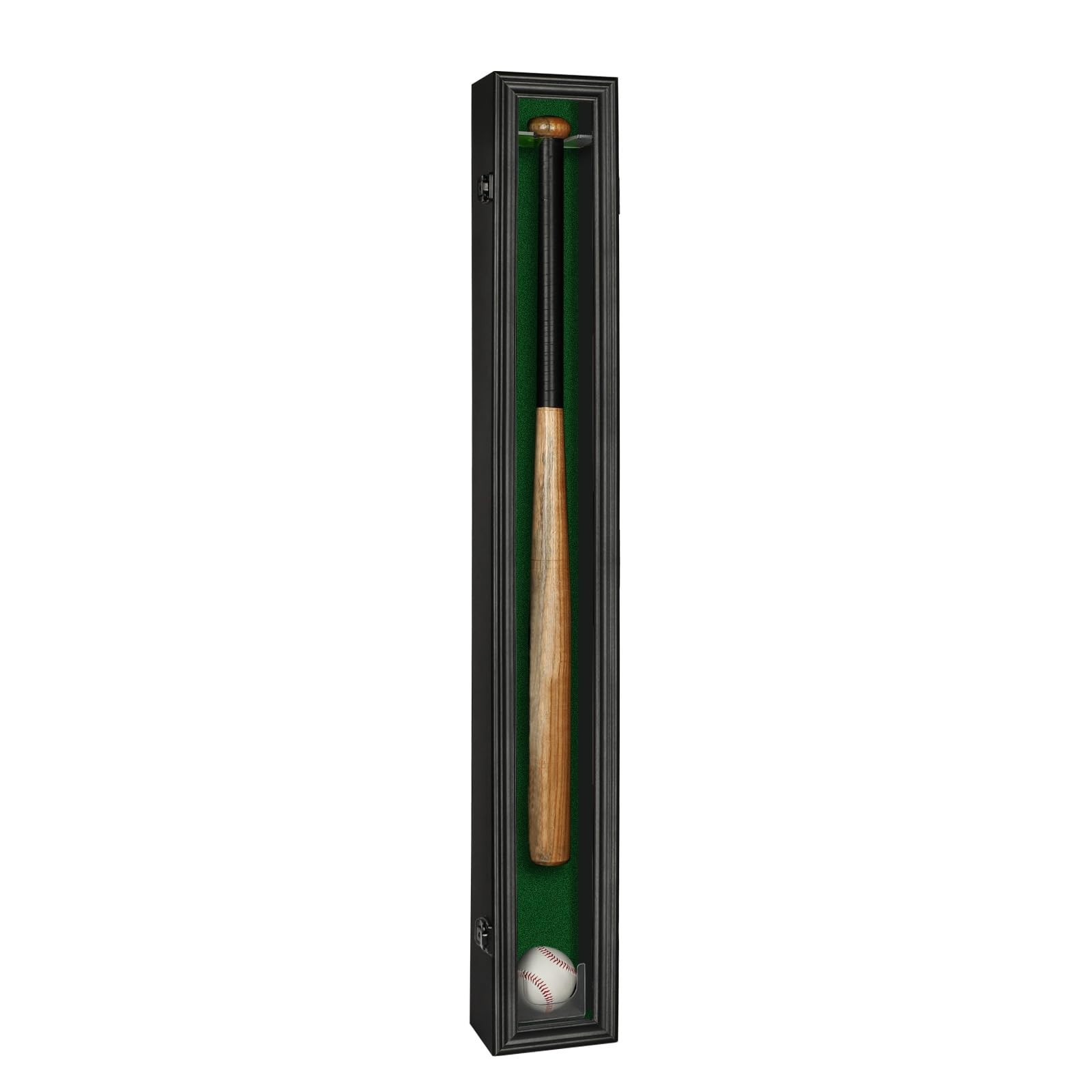 Baseball Bat Display Case Lockable Wood Cabinet Rack Holder for Baseball Shadow
