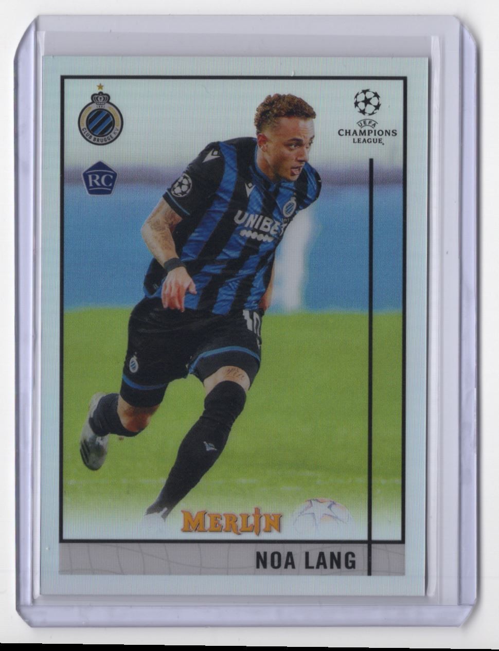 2020 Topps Merlin Chrome UEFA Champions Refractor Noa Lang Rookie Club Brugge KV