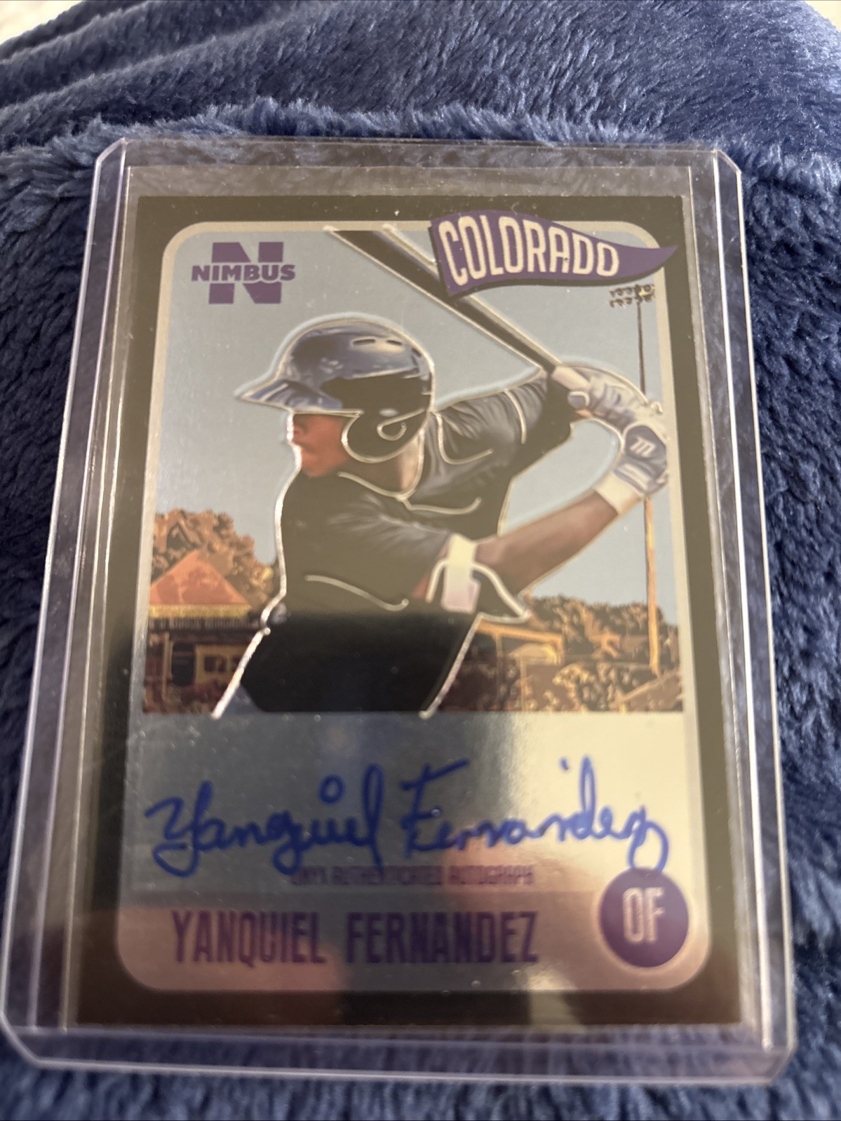 2020 ONYX Nimbus Yanquiel Fernandez Black Border Autograph /25 Rockies