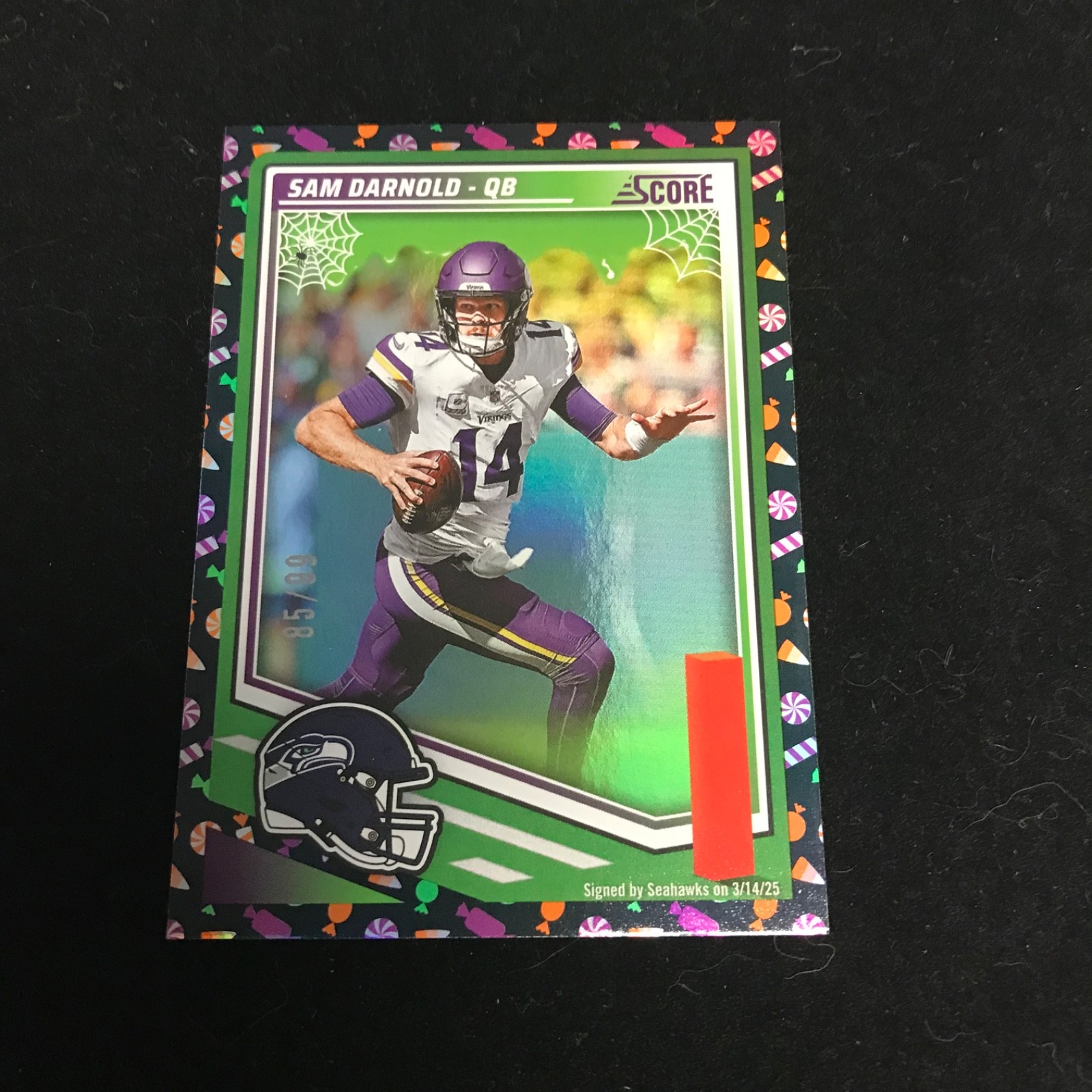 2025 Panini Score A Treat Football – Sam Darnold #40 Candy /99