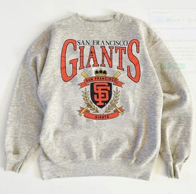 San Francisco Giants baseball ash color crewneck sweatshirt Men Women